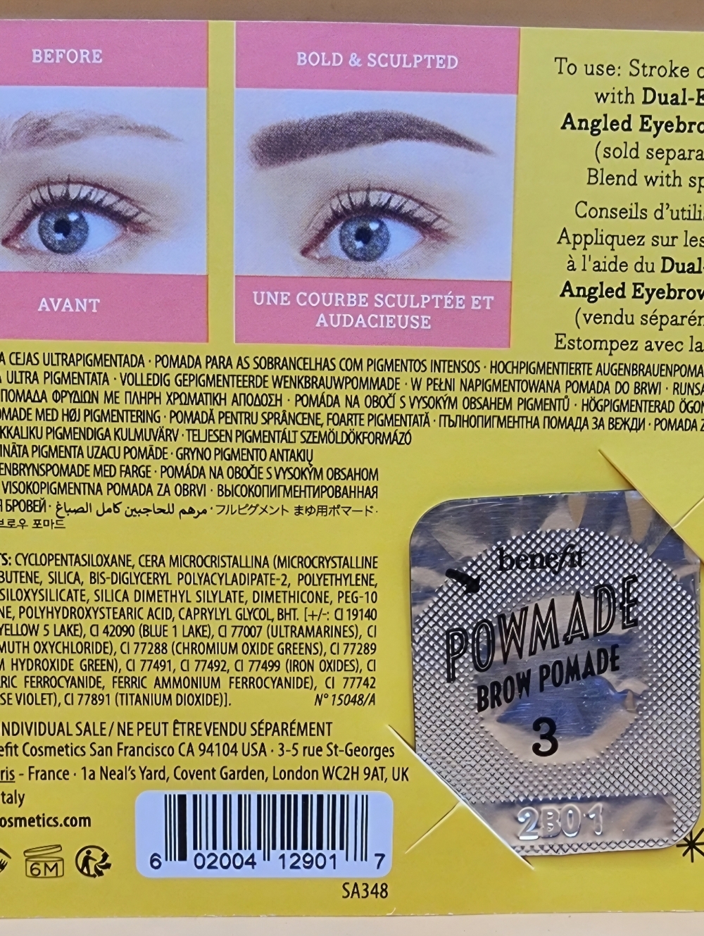 39 pc POWmade Waterproof Brow Pomade (3 Warm Light Brown) 0.15g Benefit Cosmetic - Picture 2 of 2